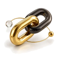 Gold and black 3D chain links