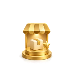 Gold 3D objects for featured listing