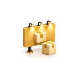 Gold 3D objects for sponsor tile